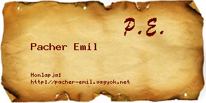Pacher Emil névjegykártya