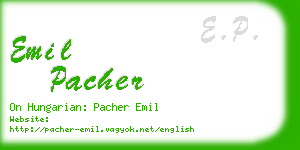 emil pacher business card